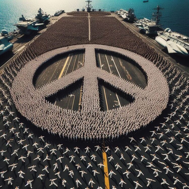 1000 sailors dancing in formation of a peace symbol on the deck of an aircraft carrier- view from above5.jpg